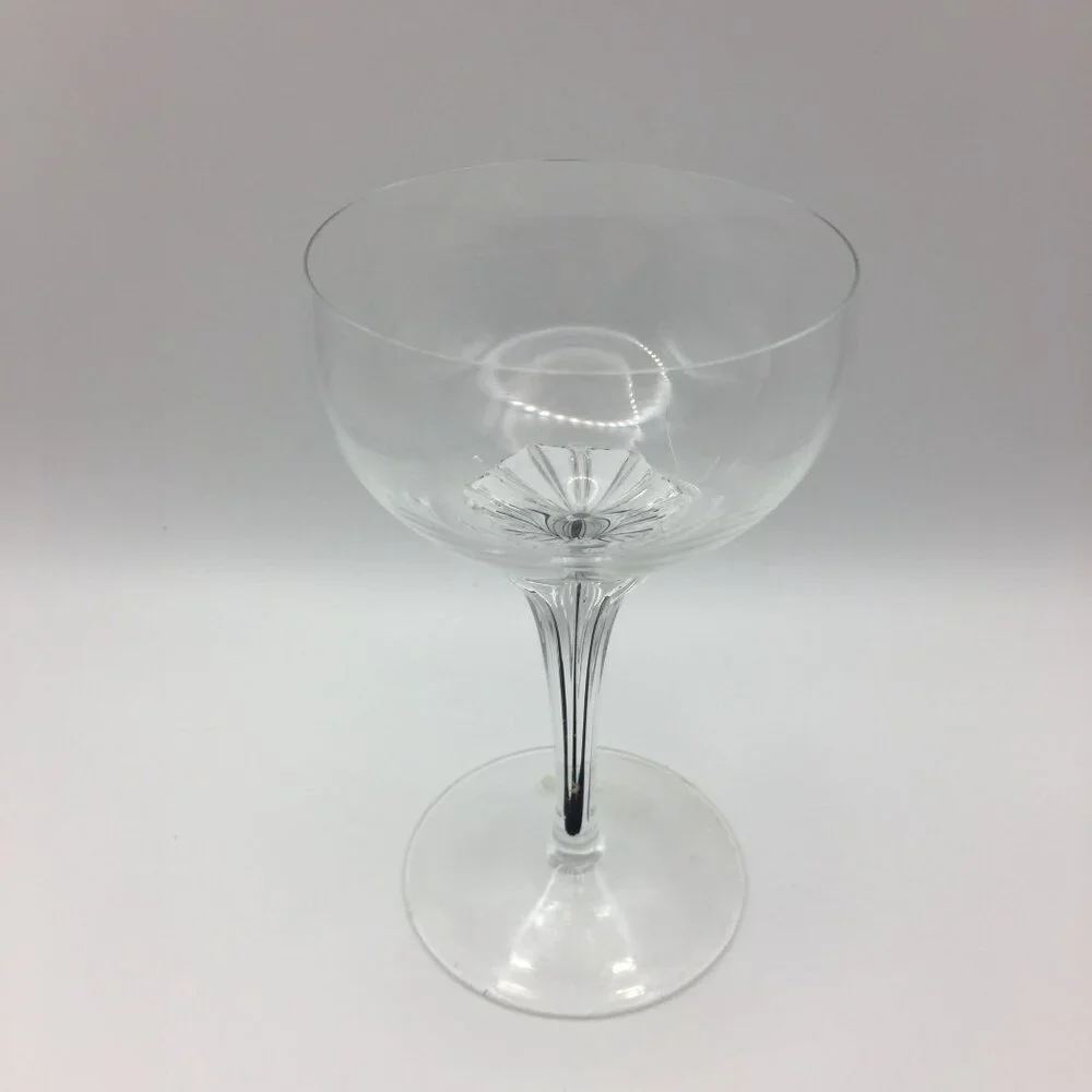 Belfor Crystal Exquisite Coupe Champagne Wine Glasses Stemware Set 2 Vintage